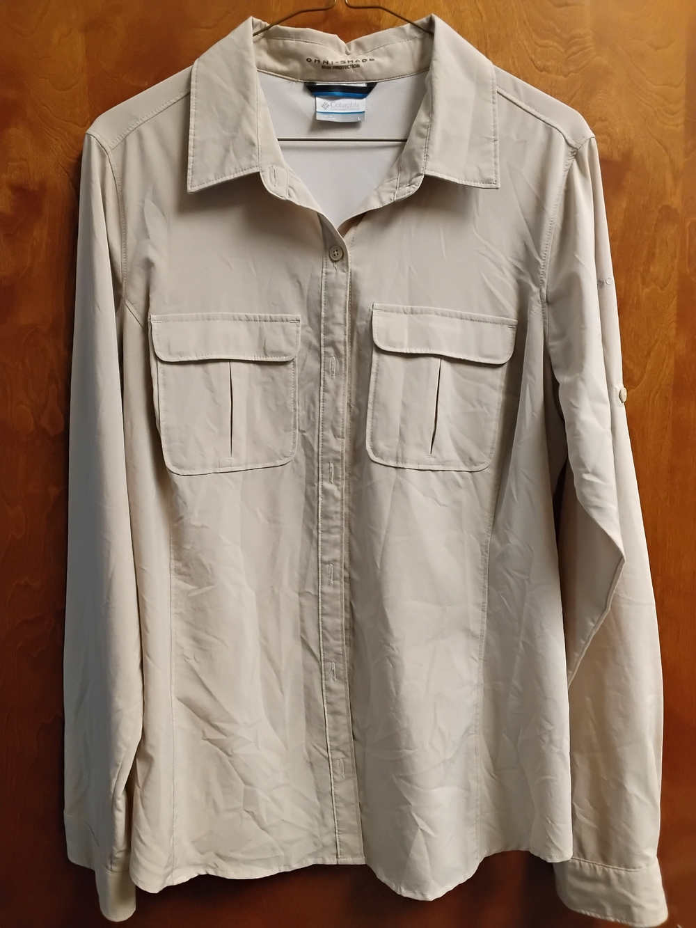 Columbia Men's Button Shirt - Cream - Size L - Used Good Condition